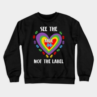 Puzzle Heart Autism Awareness Gift for Birthday, Mother's Day, Thanksgiving, Christmas Crewneck Sweatshirt